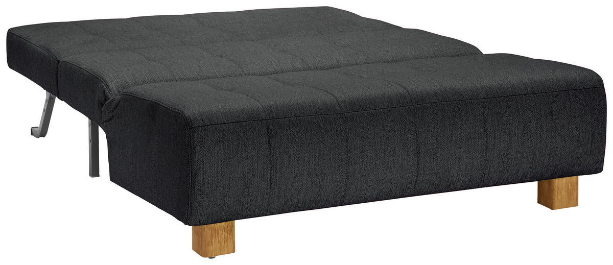 SCHLAFSOFA Flachgewebe Dunkelgrau  - Dunkelgrau/Naturfarben, Design, Holz/Textil (145/92/102cm) - Novel