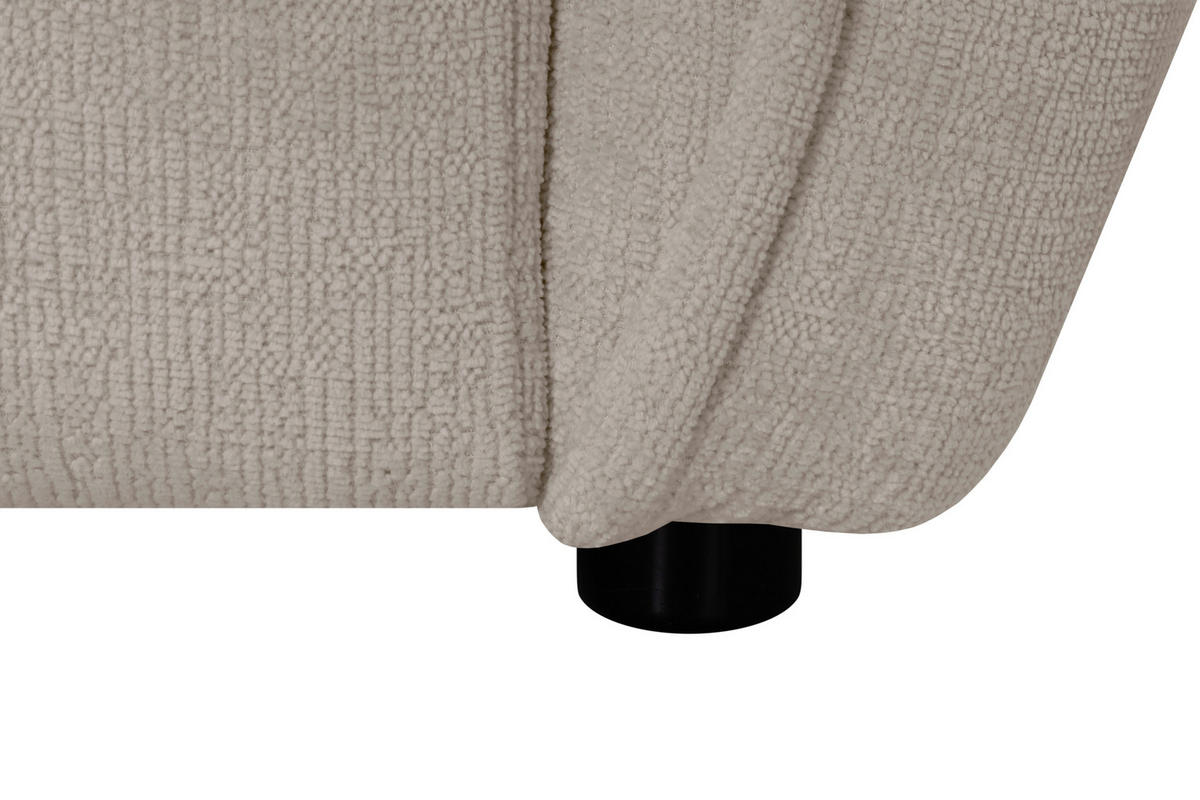 ECKSOFA LIVOLI in Chenille Creme  218/230 cm  - Creme/Schwarz, Design, Textil (218/230cm) - MID.YOU