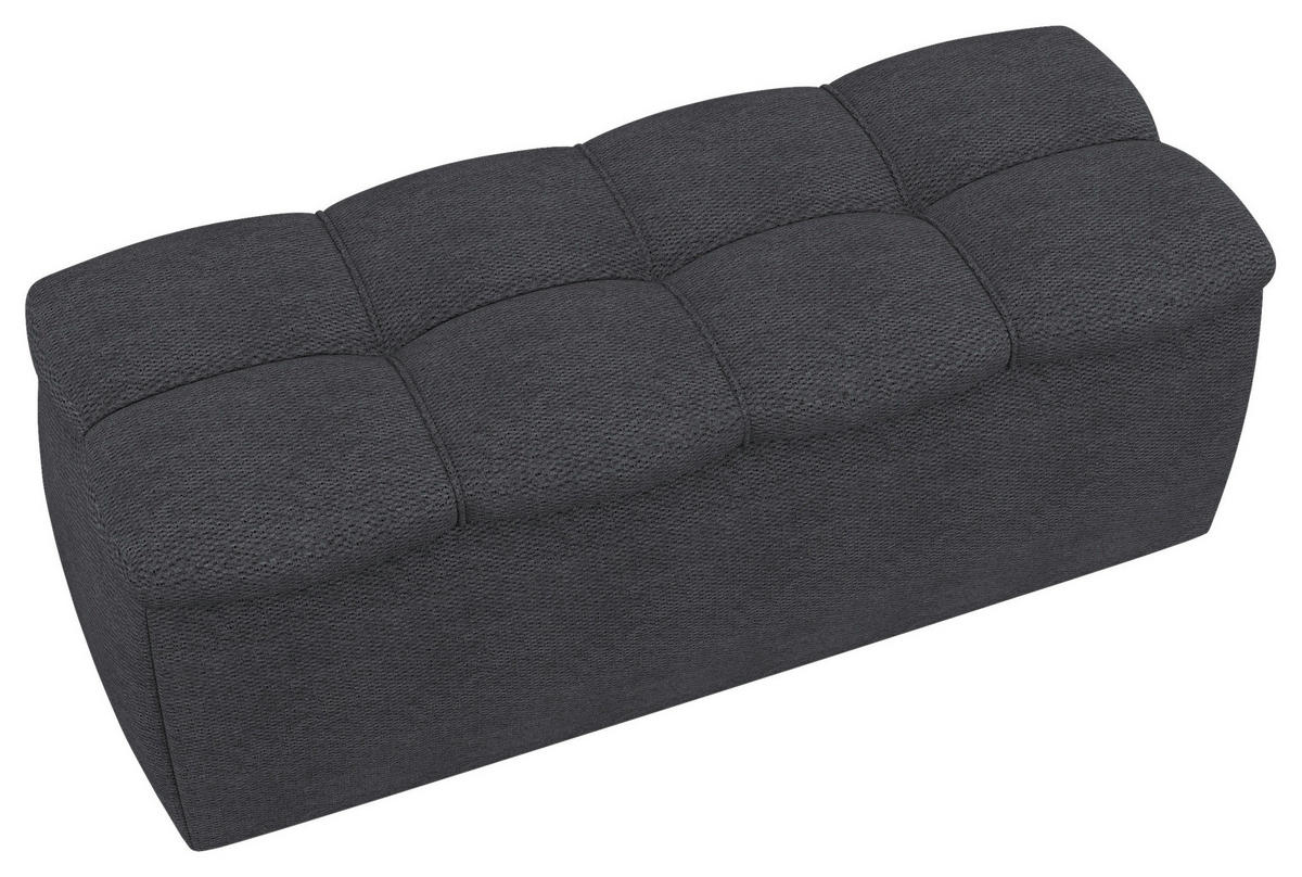BETTBANK Bouclé Dunkelgrau  - Dunkelgrau/Schwarz, Basics, Kunststoff/Textil (141/50/40cm) - Chameo