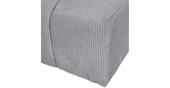 ECKSOFA Hellgrau Cord Zierkissen, Rücken echt  - Hellgrau/Schwarz, KONVENTIONELL, Kunststoff/Textil (162/313cm) - Carryhome
