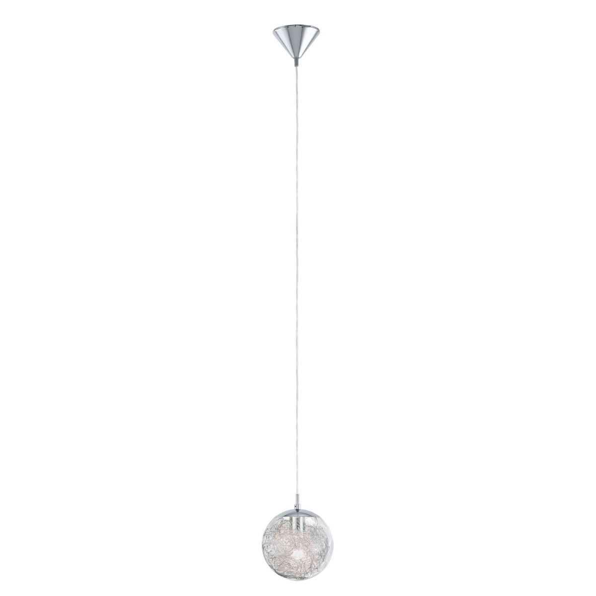 HÄNGELEUCHTE Luberio 25/110 cm   - Chromfarben/Alufarben, Basics, Glas/Metall (25/110cm) - Eglo