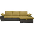 ECKSOFA in Flachgewebe Gelb, Grau  - Gelb/Grau, Design, Kunststoff/Textil (271/175cm) - Xora