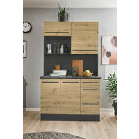 TÁLALÓ 120/211/60 cm  - fekete/Artisan tölgy, Lifestyle, műanyag/faalapú anyag (120/211/60cm) - MID.YOU