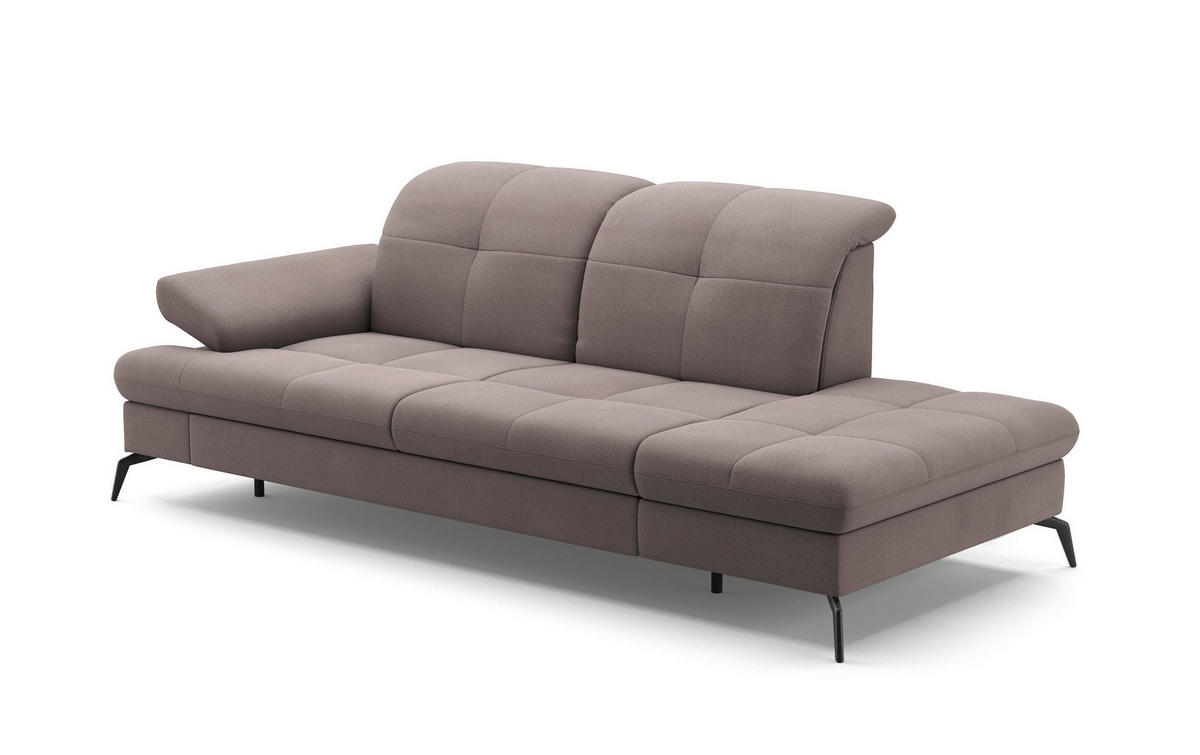 RÉCAMIERE in Flachgewebe Taupe  - Taupe/Schwarz, Konventionell, Textil/Metall (231/90/122cm) - Sit & More