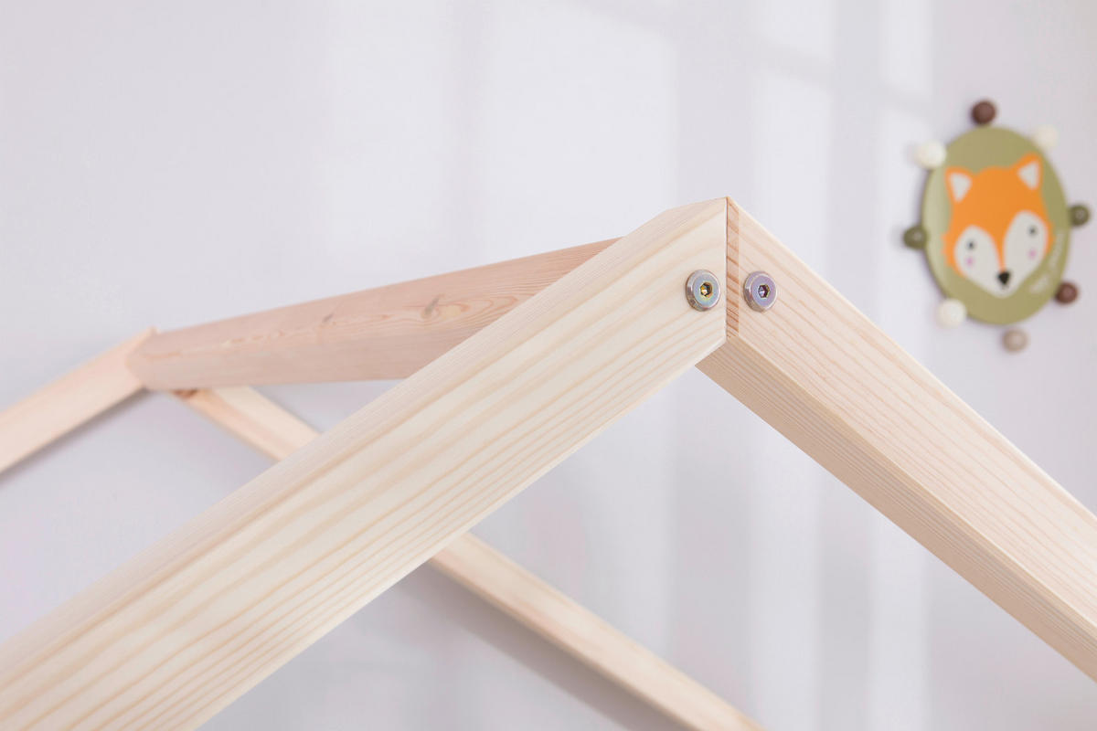 HAUSBETT Matratze, Rollrost, Absturzsicherung 120/200 cm  in Naturfarben  - Weiß/Naturfarben, MODERN, Holz/Textil (120/200cm) - MID.YOU