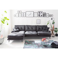 ECKSOFA Eckteil  TOKIO-REC.2S Anthrazit Samt  - Anthrazit, MODERN, Holz/Textil (275/157cm) - MID.YOU