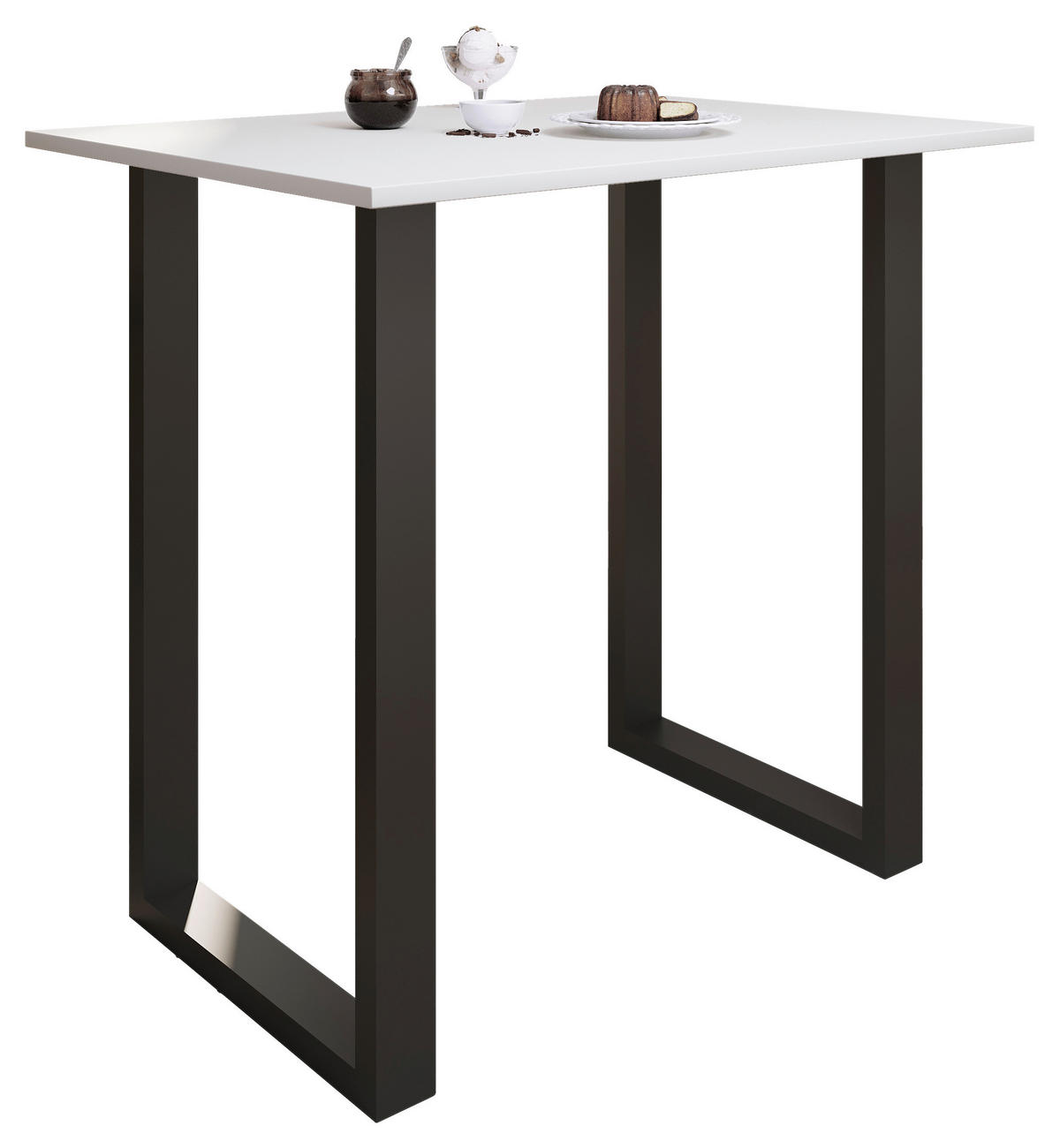 BARBORD i metall, trämaterial  110/80/102 cm  - vit/svart, Klassisk, metall/trämaterial (110/80/102cm)