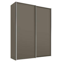 SCHWEBETÜRENSCHRANK  in Mokka  - Alufarben/Mokka, Design, Holzwerkstoff/Metall (200/222/68cm) - Moderano