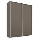 SCHWEBETÜRENSCHRANK  in Mokka  - Alufarben/Mokka, Design, Holzwerkstoff/Metall (167/222/68cm) - Moderano