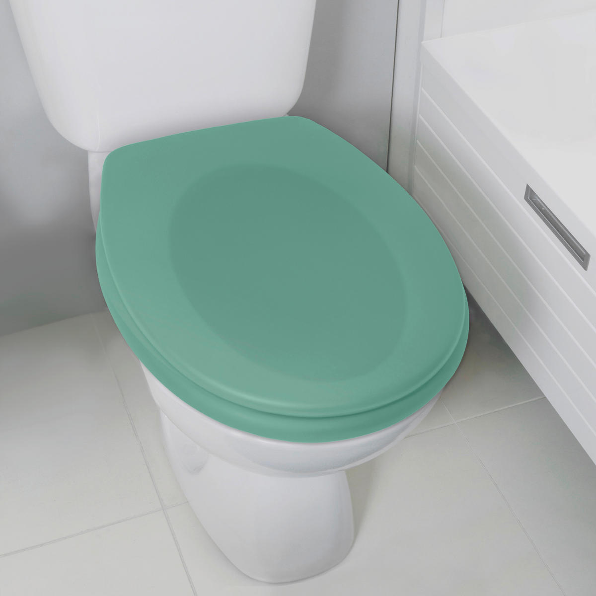 WC-SITZ - Salbeigrün, Basics, Kunststoff (45.5/37/5.5cm) - Spirella