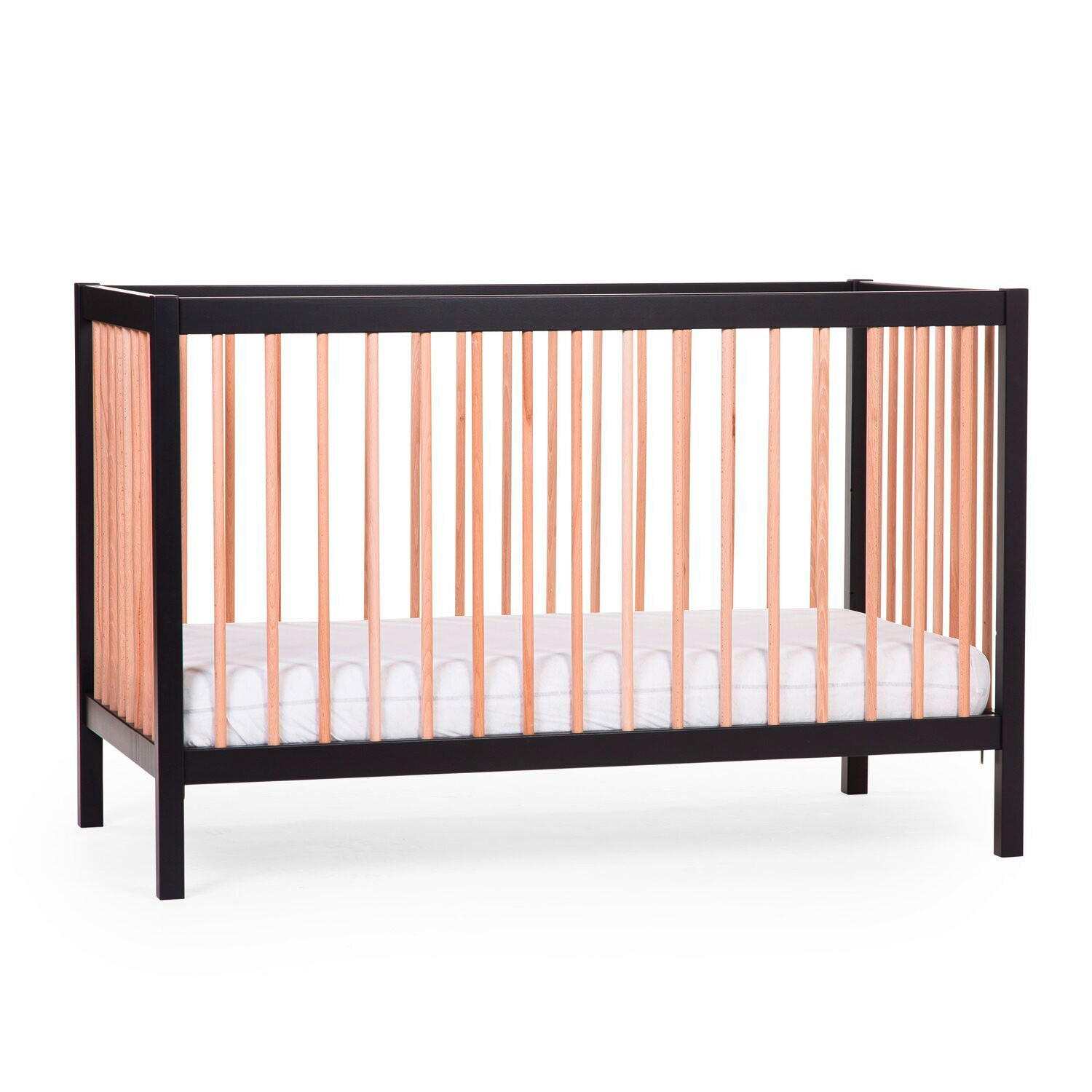 GITTERBETT 2023  - Schwarz/Baltimorefarben, Basics, Holz (122/74/120cm) - Childhome