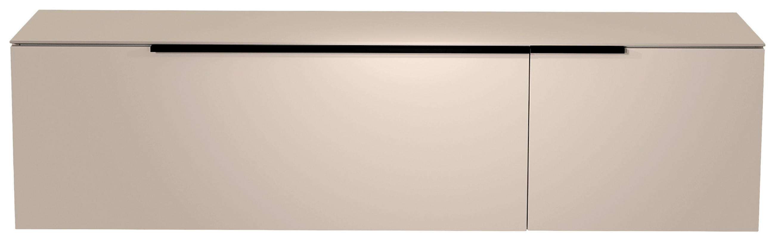 LOWBOARD  in 160/41/45 cm  - Sandfarben/Schwarz, Design, Glas/Holzwerkstoff (160/41/45cm) - Moderano