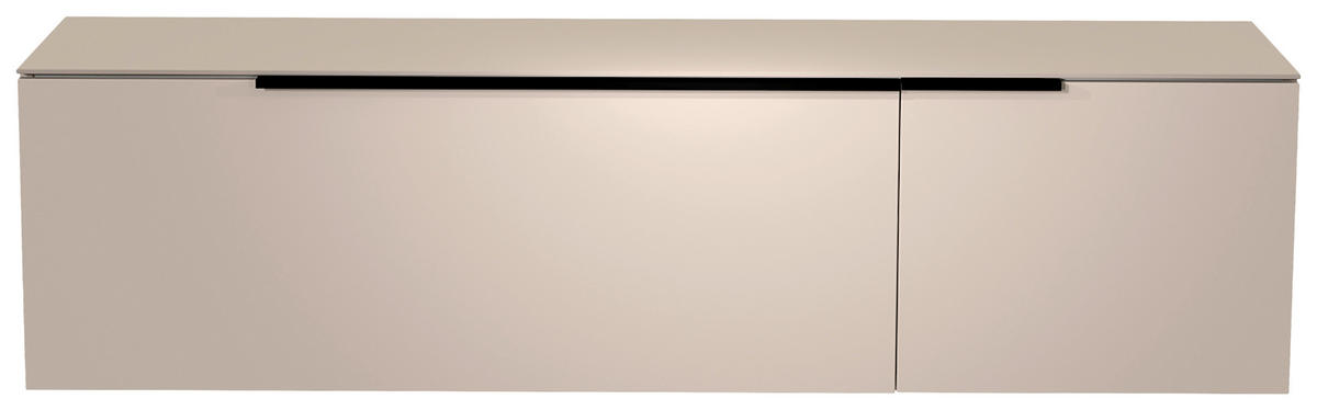 LOWBOARD  in 160/41/45 cm  - Sandfarben/Schwarz, Design, Glas/Holzwerkstoff (160/41/45cm) - Moderano