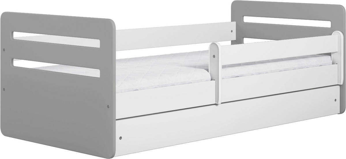KINDER-/JUNIORBETT 80/180 cm  in Grau, Weiß  - Birkefarben/Weiß, MODERN, Holz/Holzwerkstoff (80/180cm) - MID.YOU