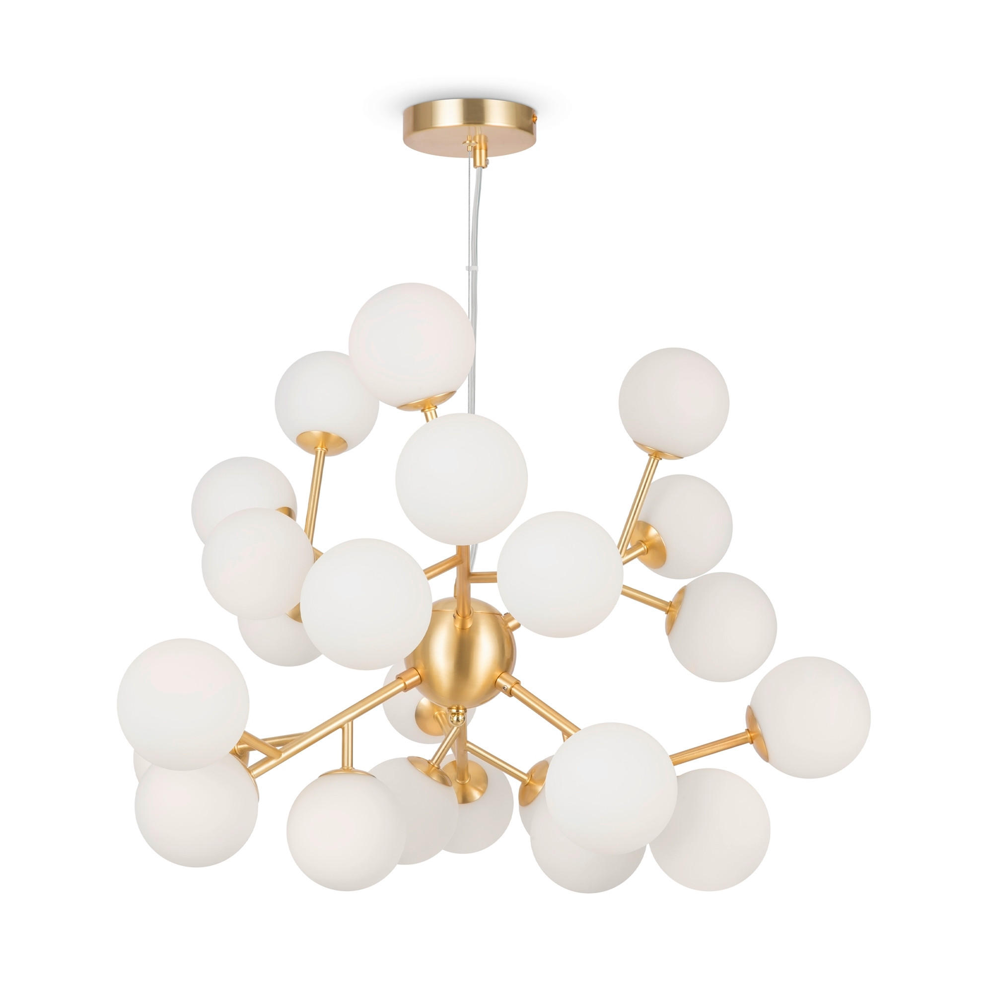 PENDELLEUCHTE 65/40 cm  - Goldfarben/Weiß, Trend, Glas/Metall (65/40cm) - MAYTONI