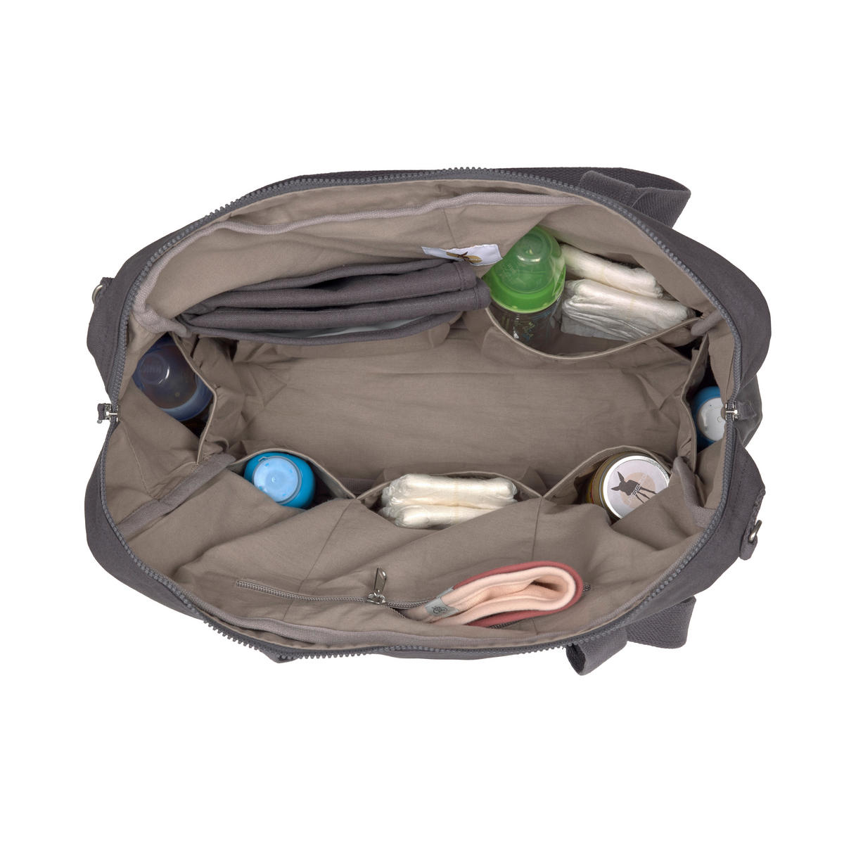 WICKELTASCHE  - Anthrazit, Basics, Textil (44/16/34cm) - Lässig