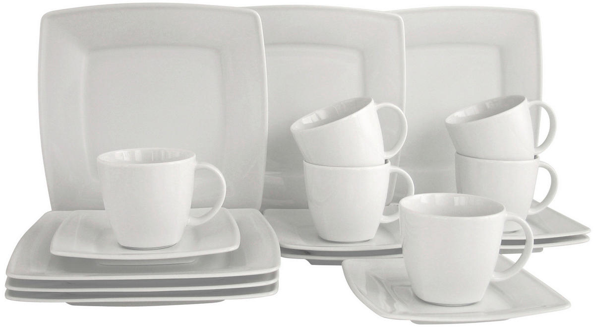 KAFFESERVIS Victora Weiss 18 delar  - vit, Basics, keramik - Creatable