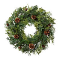 ADVENTSKRANZ - Braun/Grün, Trend, Kunststoff (60cm) - P & B