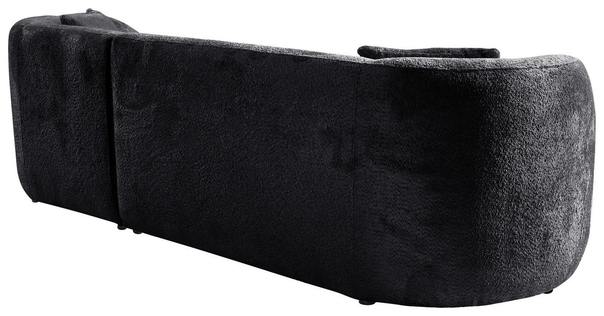 ECKSOFA in Bouclé Schwarz  - Schwarz, Design, Kunststoff/Textil (264/143cm) - MID.YOU