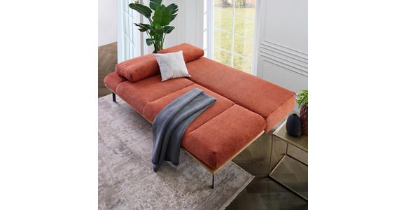 SCHLAFSOFA in Chenille Rostfarben  - Rostfarben/Schwarz, Design, Holz/Textil (212/89/102cm) - Dieter Knoll