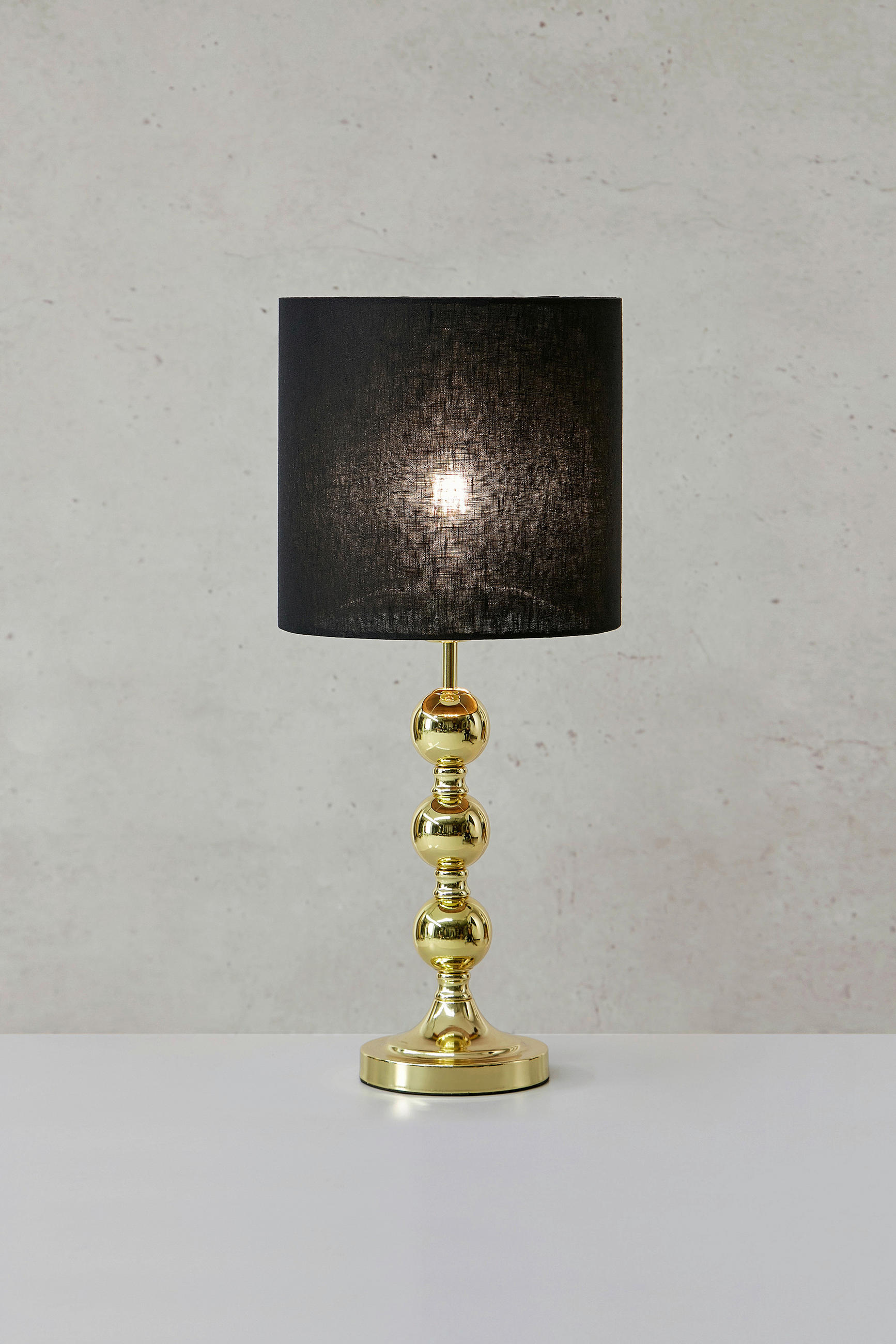 TISCHLEUCHTE OCTO 25/57 cm   - Messingfarben/Schwarz, Basics, Textil/Metall (25/57cm) - Markslöjd