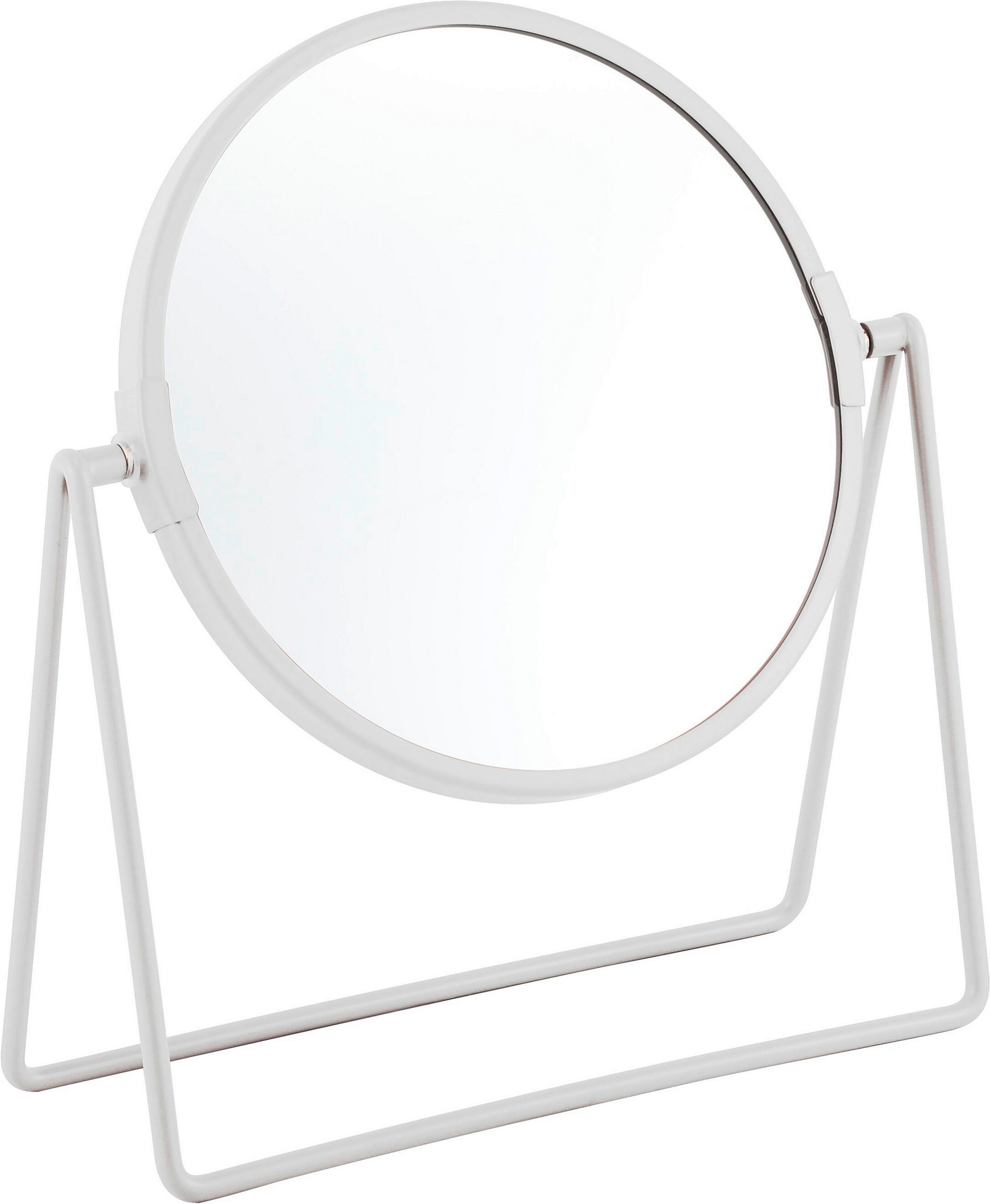 KOSMETICKÉ ZRCADLO,  - bílá, Basics, kov/sklo (20,9/7,9/22,7cm) - Homeware