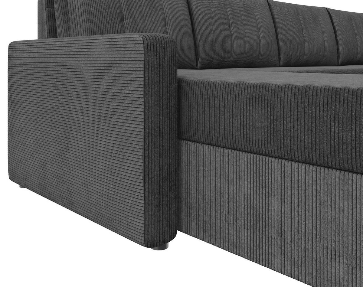 WOHNLANDSCHAFT Anthrazit Cord  - Anthrazit/Schwarz, KONVENTIONELL, Kunststoff/Textil (152/290/152cm) - Ti'me