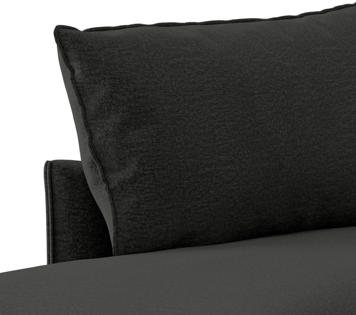 ECKSOFA in Flachgewebe Dunkelgrau  - Dunkelgrau/Schwarz, Design, Textil/Metall (204/267cm) - Livetastic