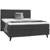 BOXSPRINGBETT 180/200 cm  in Dunkelgrau  - Dunkelgrau/Schwarz, Konventionell, Holz/Textil (180/200cm) - Voleo