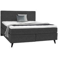 BOXSPRINGBETT 180/200 cm  in Dunkelgrau  - Dunkelgrau/Schwarz, Konventionell, Holz/Textil (180/200cm) - Voleo