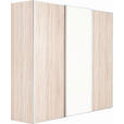 SCHWEBETÜRENSCHRANK  in Sonoma Eiche  - Alufarben/Sonoma Eiche, KONVENTIONELL, Glas/Holzwerkstoff (249/222/68cm) - Moderano