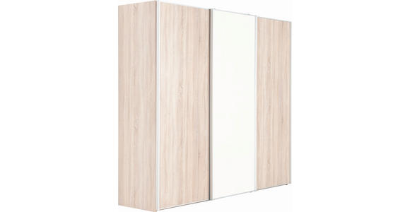 SCHWEBETÜRENSCHRANK  in Sonoma Eiche  - Alufarben/Sonoma Eiche, KONVENTIONELL, Glas/Holzwerkstoff (249/222/68cm) - Moderano