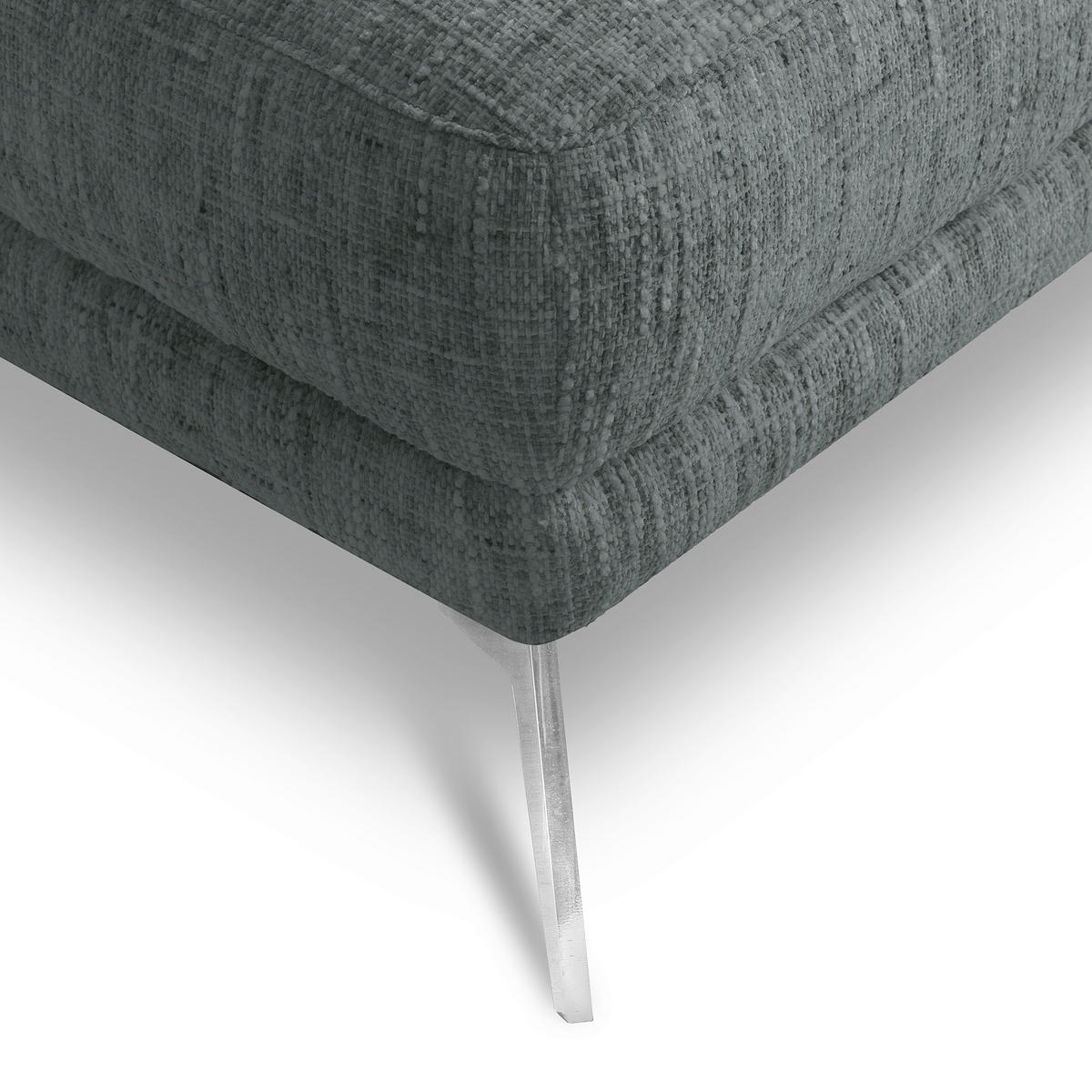 HOCKER SPRING Webstoff Anthrazit  - Chromfarben/Anthrazit, Design, Textil/Metall (96/45/80cm) - P & B