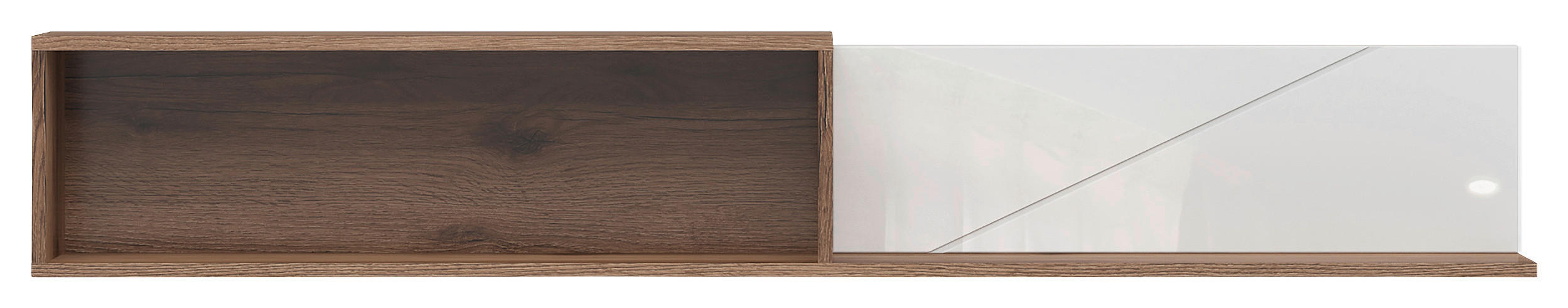 WANDBOARD Eichefarben, Weiß Hochglanz  - Eichefarben/Weiß Hochglanz, Design, Holzwerkstoff (156/25/22cm)