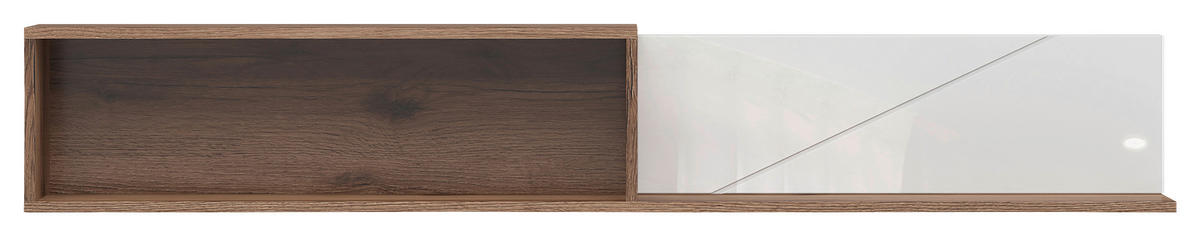 WANDBOARD in 156/25/22 cm Eichefarben, Weiss Hochglanz  - Weiss Hochglanz/Eichefarben, Design, Holzwerkstoff (156/25/22cm)