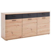 SIDEBOARD 180/85/43 cm  in Anthrazit, Eichefarben  - Eichefarben/Anthrazit, Design, Holzwerkstoff/Metall (180/85/43cm) - Livetastic