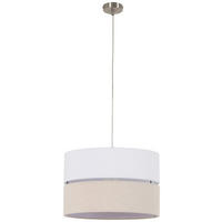 ZÁVĚSNÉ SVÍTIDLO, 37/120 cm  - bílá/béžová, Moderní, kov/textil (37/120cm) - Novel