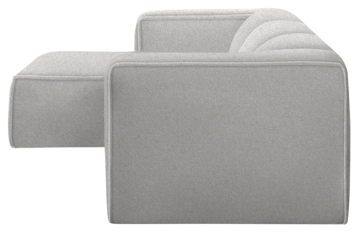 ECKSOFA in Webstoff Ecru  - Ecru/Schwarz, Design, Kunststoff/Textil (163/332cm) - Stylife