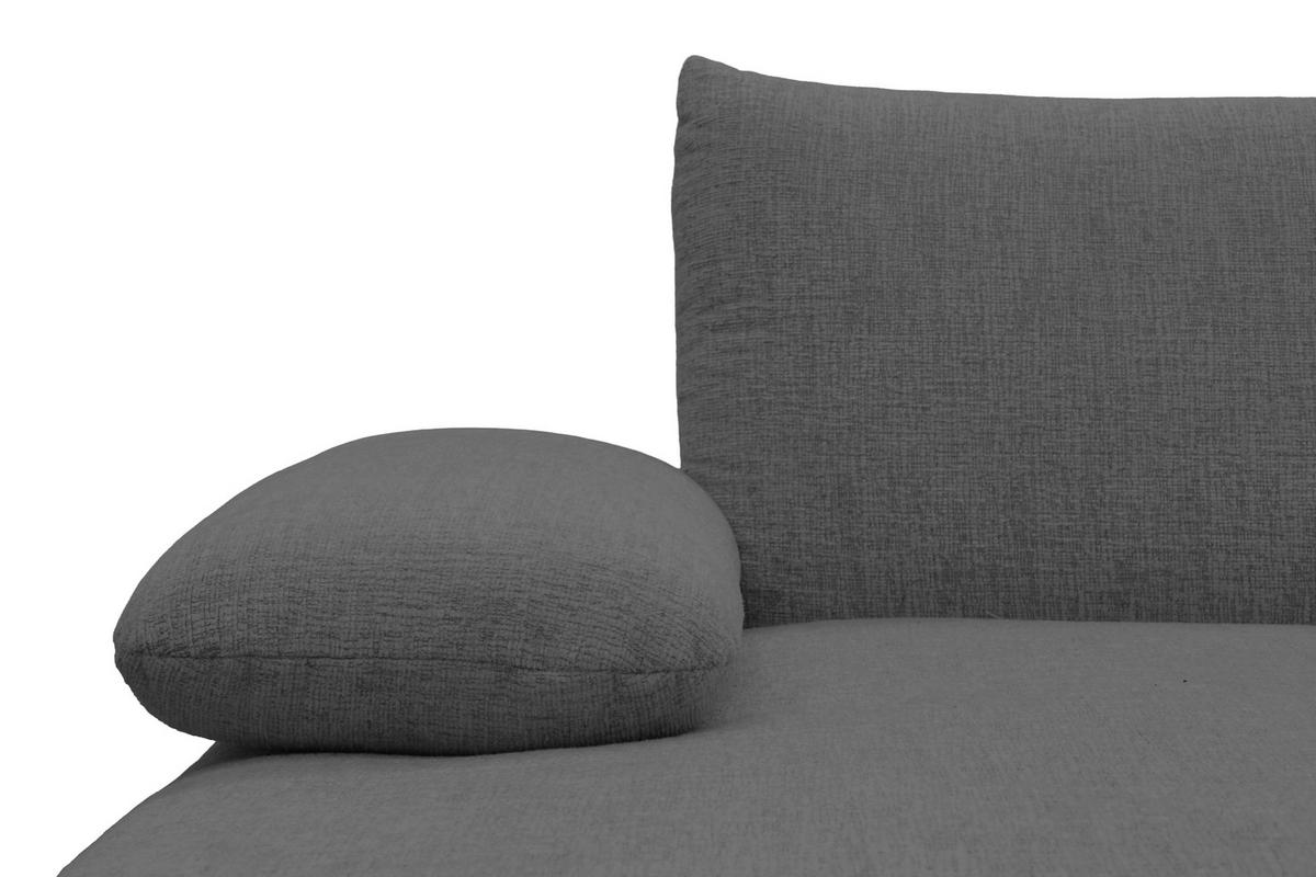 ECKSOFA 200 030 Grau Chenille  - Beige/Schwarz, MODERN, Textil/Metall (155/274cm) - Livetastic