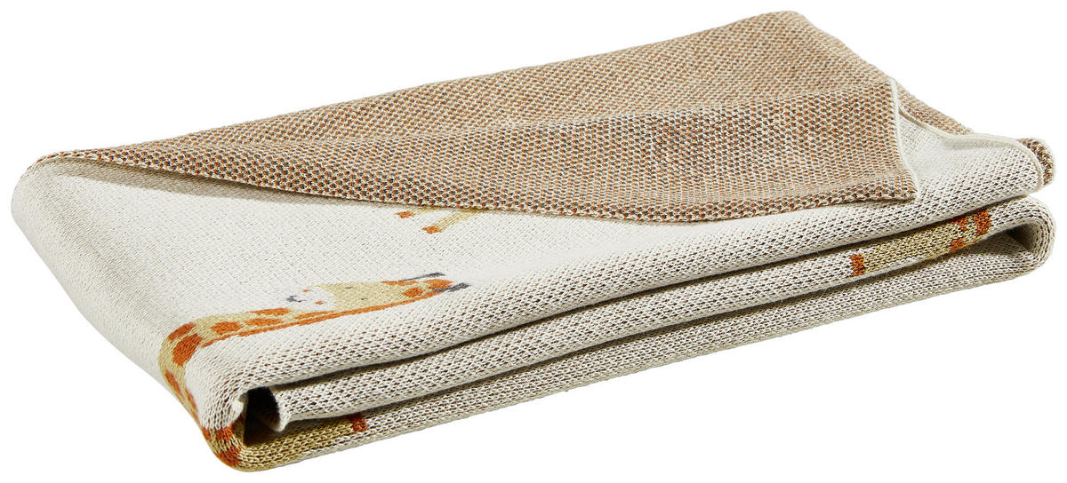 SCHMUSEDECKE GIRAFFE  80/100 cm  - Orange/Weiß, Trend, Textil (80/100cm) - Avelia