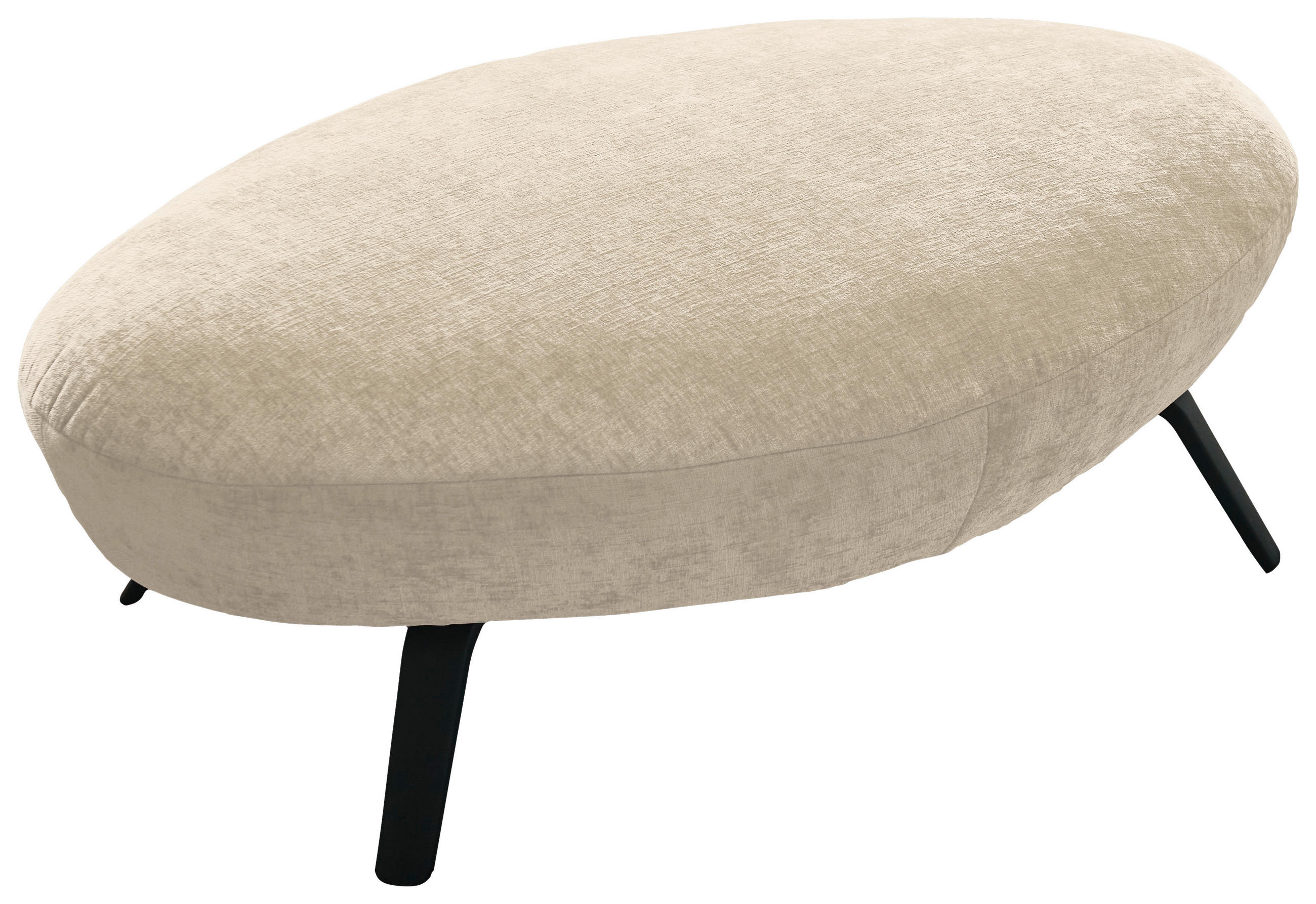 HOCKER Flachgewebe Creme  - Creme/Schwarz, Design, Textil/Metall (117/43/78cm) - Moderano