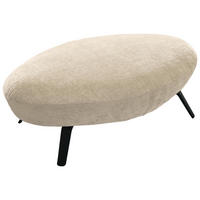 HOCKER Flachgewebe Creme  - Creme/Schwarz, Design, Textil/Metall (117/43/78cm) - Moderano
