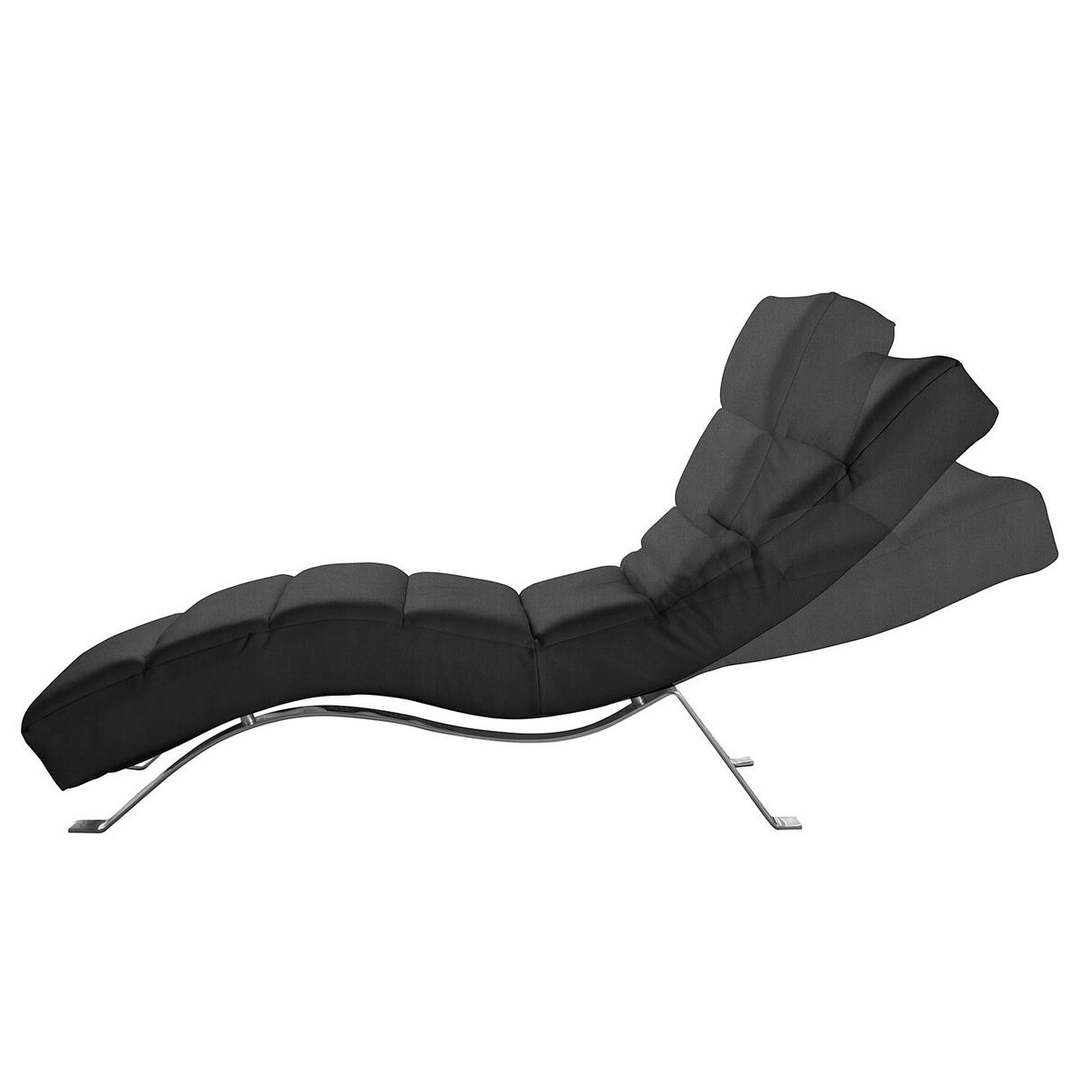 RELAXLIEGE SWING Mikrofaser Schwarz  - Silberfarben/Schwarz, Design, Textil/Metall (65/65-95/171cm) - Livetastic