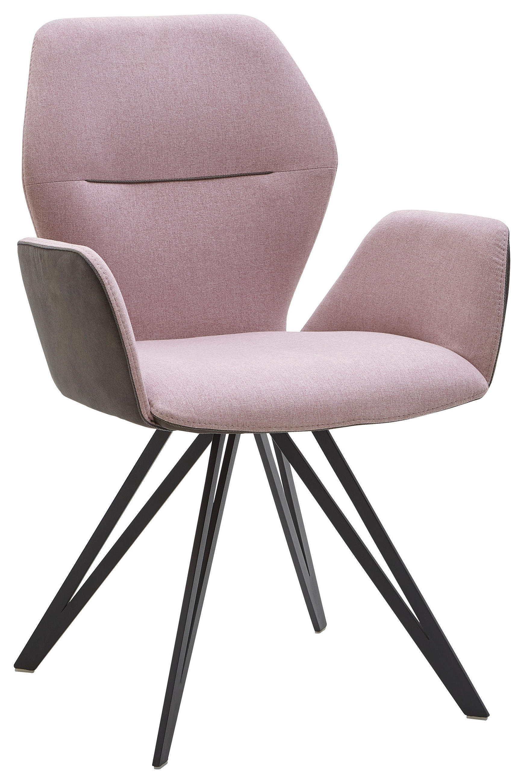 ARMLEHNSTUHL  in Eisen Webstoff, Mikrofaser  - Anthrazit/Schwarz, Design, Textil/Metall (62/91/59cm) - Valnatura