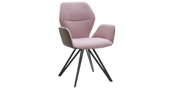 ARMLEHNSTUHL , Stoffauswahl, Typenauswahl , Webstoff, Mikrofaser  - Anthrazit/Schwarz, Design, Textil/Metall (62/91/59cm) - Valnatura