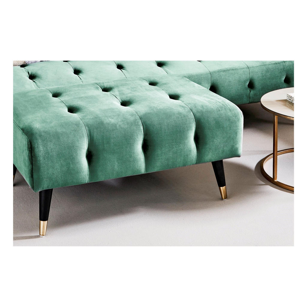 Thumbnail - Livetastic Eckschlafsofa Chillax Dream Corner EU, Grün, Textil, Eukalyptusholz, Uni, 3-Sitzer, 213x153 cm, Liegefunktion...