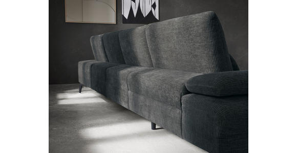 WOHNLANDSCHAFT in Webstoff Anthrazit - Anthrazit/Schwarz, Design, Textil/Metall (157/354/208cm) - Dieter Knoll