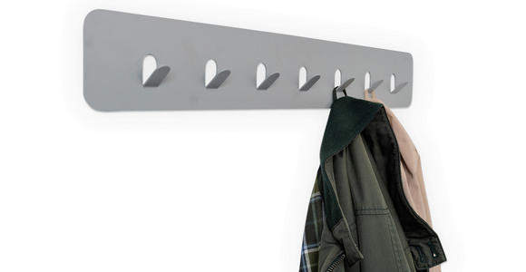 HAKENLEISTE in Grau - Grau, Design, Metall (70/10/3cm) - Xora