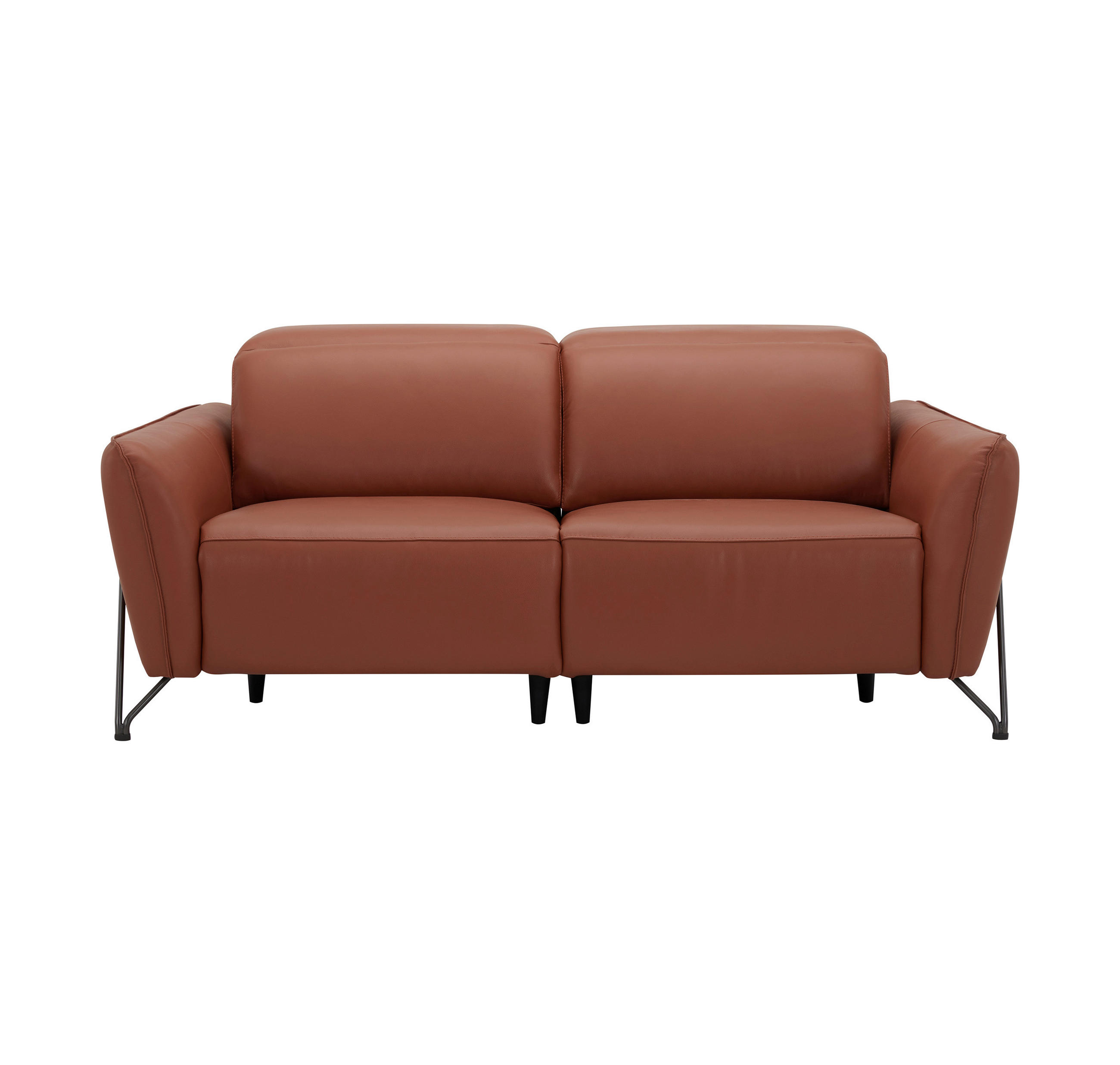 3-SITZER-SOFA Echtleder Cognac  - Cognac/Schwarz, LIFESTYLE, Leder/Metall (198/83/107/111cm) - Livetastic