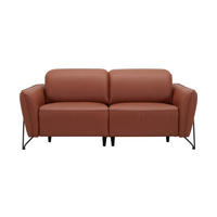 3-SITZER-SOFA Echtleder Cognac  - Cognac/Schwarz, LIFESTYLE, Leder/Metall (198/83/107/111cm) - Livetastic